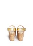 Back View - Click To Enlarge - 73426 - 'Roz' metallic leather cork flatform sandals