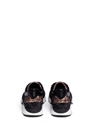 Back View - Click To Enlarge - RENÉ CAOVILLA - Strass pavé lace sneakers