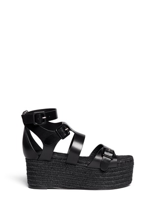 Main View - Click To Enlarge - PIERRE HARDY - Leather espadrille platform sandals