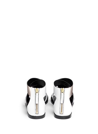 Back View - Click To Enlarge - PIERRE HARDY - Twist strap metallic leather sandals