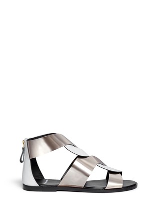 Main View - Click To Enlarge - PIERRE HARDY - Twist strap metallic leather sandals