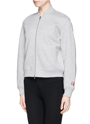 Front View - Click To Enlarge - T BY ALEXANDER WANG - Fleece lined bonded jersey bomber jacket