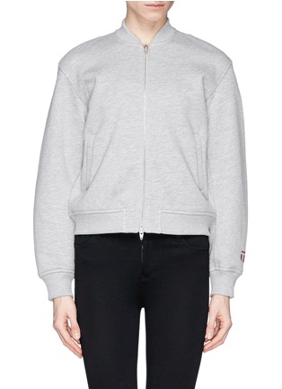 Main View - Click To Enlarge - T BY ALEXANDER WANG - Fleece lined bonded jersey bomber jacket