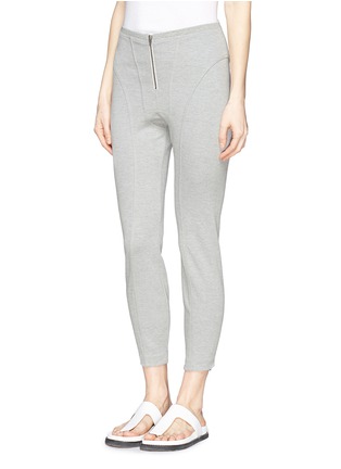 Front View - Click To Enlarge - T BY ALEXANDER WANG - Zip stretch piqué long johns
