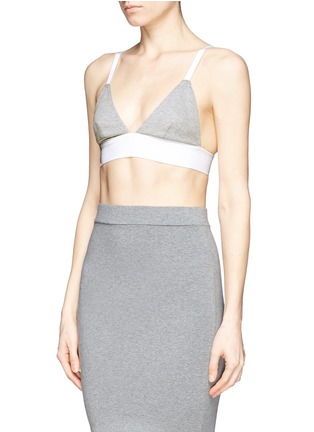 Front View - Click To Enlarge - T BY ALEXANDER WANG - Stretch piqué triangle sports bra