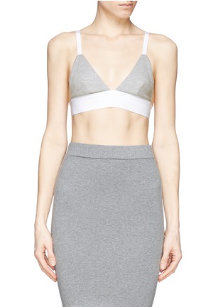 Main View - Click To Enlarge - T BY ALEXANDER WANG - Stretch piqué triangle sports bra