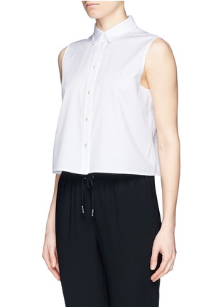 Front View - Click To Enlarge - T BY ALEXANDER WANG - Sleeveless cotton poplin shirt