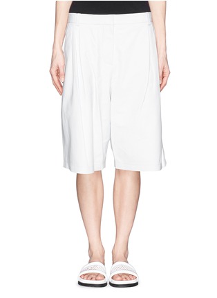 Main View - Click To Enlarge - T BY ALEXANDER WANG - Leather wide leg Bermuda shorts