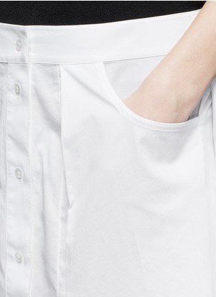 Detail View - Click To Enlarge - T BY ALEXANDER WANG - Sleeve waist tie poplin skirt