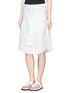 Front View - Click To Enlarge - T BY ALEXANDER WANG - Sleeve waist tie poplin skirt