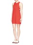 Figure View - Click To Enlarge - T BY ALEXANDER WANG - Plunge side bodice layer crepe dress