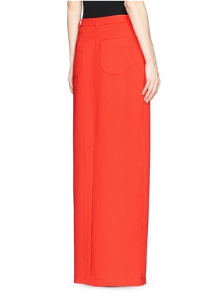 Back View - Click To Enlarge - T BY ALEXANDER WANG - Zip drape crepe wrap skirt