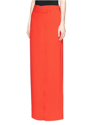 Front View - Click To Enlarge - T BY ALEXANDER WANG - Zip drape crepe wrap skirt