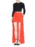 Figure View - Click To Enlarge - T BY ALEXANDER WANG - Zip drape crepe wrap skirt