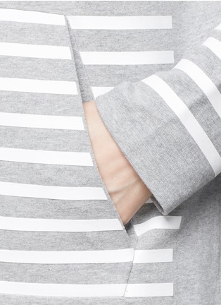 Detail View - Click To Enlarge - T BY ALEXANDER WANG - Rubber stripe cotton hoodie
