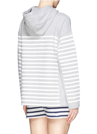 Back View - Click To Enlarge - T BY ALEXANDER WANG - Rubber stripe cotton hoodie