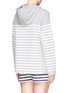 Back View - Click To Enlarge - T BY ALEXANDER WANG - Rubber stripe cotton hoodie