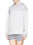Front View - Click To Enlarge - T BY ALEXANDER WANG - Rubber stripe cotton hoodie