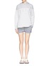 Figure View - Click To Enlarge - T BY ALEXANDER WANG - Rubber stripe cotton hoodie