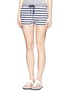 Front View - Click To Enlarge - T BY ALEXANDER WANG - Stripe cotton terry shorts
