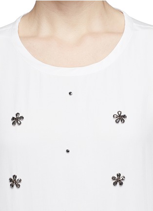 Detail View - Click To Enlarge - EQUIPMENT - 'Riley' embellished silk T-shirt