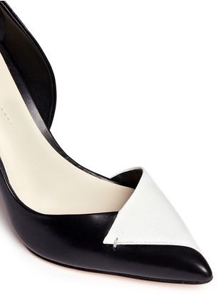 Detail View - Click To Enlarge - AERIN - 'Frieda' contrast panel leather pumps