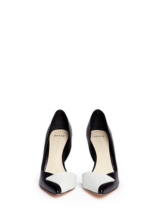 Figure View - Click To Enlarge - AERIN - 'Frieda' contrast panel leather pumps