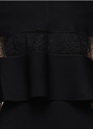 Detail View - Click To Enlarge - VALENTINO GARAVANI - Floral stripe insert ponte knit dress 