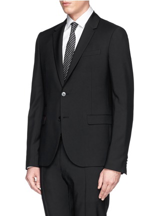 Front View - Click To Enlarge - VALENTINO GARAVANI - Camouflage lining wool-mohair suit