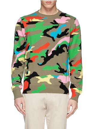 Main View - Click To Enlarge - VALENTINO GARAVANI - Camouflage cashmere sweater