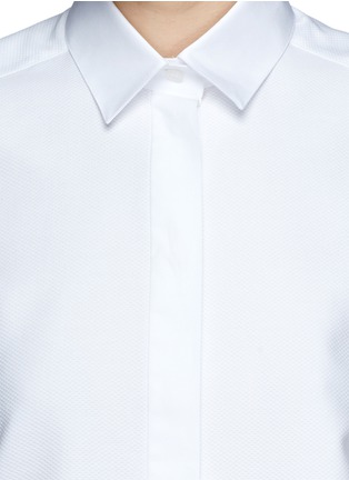 Detail View - Click To Enlarge - VALENTINO GARAVANI - Diamond texture cotton poplin shirt