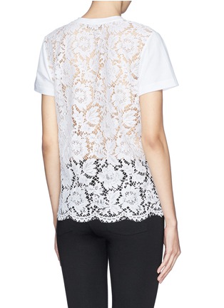 Back View - Click To Enlarge - VALENTINO GARAVANI - Corded lace back jersey T-shirt