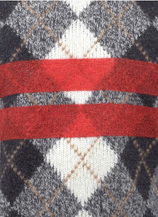 Detail View - Click To Enlarge - GIVENCHY - Wool striped argyle sweater