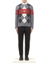 Figure View - Click To Enlarge - GIVENCHY - Wool striped argyle sweater