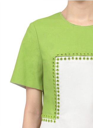 Detail View - Click To Enlarge - 3.1 PHILLIP LIM - Pin-and-eyelet embellishment two-tone shift dress