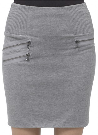 Detail View - Click To Enlarge - 3.1 PHILLIP LIM - Jersey zip detailed skirt