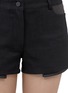 Detail View - Click To Enlarge - T BY ALEXANDER WANG - Leather-panel cotton-twill shorts