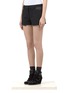 Front View - Click To Enlarge - T BY ALEXANDER WANG - Leather-panel cotton-twill shorts