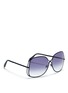Figure View - Click To Enlarge - VICTORIA BECKHAM - Halo frame oversize metal sunglasses