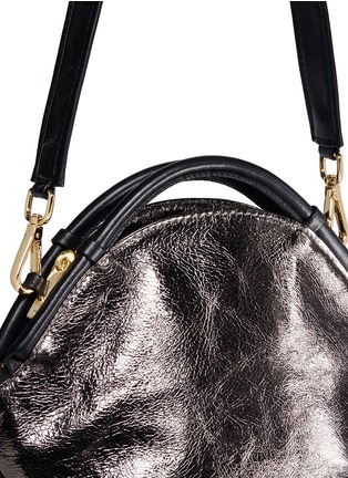  - A-ESQUE - 'Petal Pure Mini' colourblock metallic leather bag