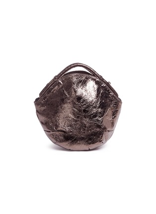 Detail View - Click To Enlarge - A-ESQUE - 'Petal Miniature' split handle metallic leather bag