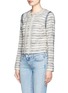 Front View - Click To Enlarge - TORY BURCH - Nicole striped tweed embellished jacket
