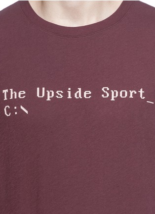 Detail View - Click To Enlarge - THE UPSIDE - 'Pixel' print cotton-linen T-shirt