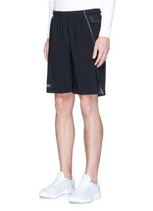 Front View - Click To Enlarge - DYNE - 'Leoh' reflective trim perforated side shorts