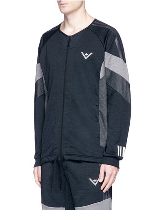 Front View - Click To Enlarge - ADIDAS BY WHITE MOUNTAINEERING - 'Challenger' colourblock reflective print track jacket