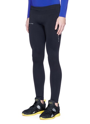 Front View - Click To Enlarge - FALKE - Reflective logo print seamless performance leggings