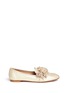 Main View - Click To Enlarge - AQUAZZURA - 'Wild' fringe band metallic suede loafers