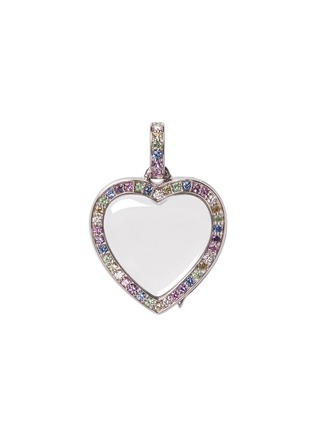 Main View - Click To Enlarge - LOQUET LONDON - Diamond sapphire 14k white gold pastel heart locket