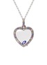 Figure View - Click To Enlarge - LOQUET LONDON - Diamond sapphire 14k white gold pastel heart locket