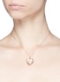 Detail View - Click To Enlarge - LOQUET LONDON - 14k rose gold rock crystal heart locket – Large 22mm